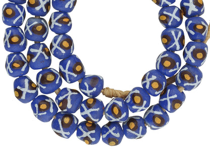 Fancy African Trade Beads - 12Mm Recycled Glass Beads From Ghana - close-up