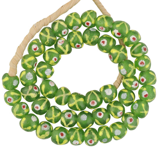 Translucent Recycled Powder Glass Beads - African Trade Beads, 12-13Mm