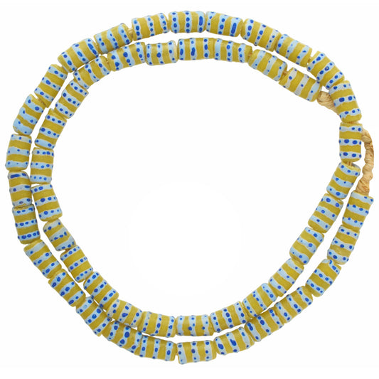 Authentic Ghana Fancy Powder Glass Beads - African Trade Beads - partial view