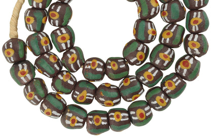 Fancy Krobo African Trade Beads - 12Mm Recycled Glass, 24" Strand - close-up