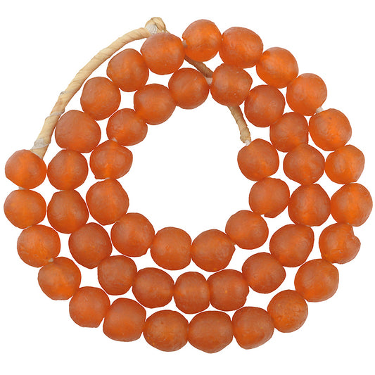 Handmade 11-12Mm Krobo Glass Beads - Translucent African Trade Beads
