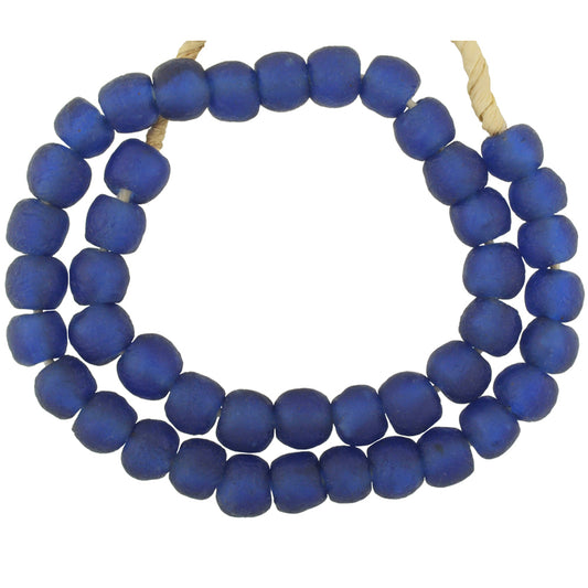 Translucent Bottle Glass Beads - Recycled African Trade Beads - zoomed-in detail