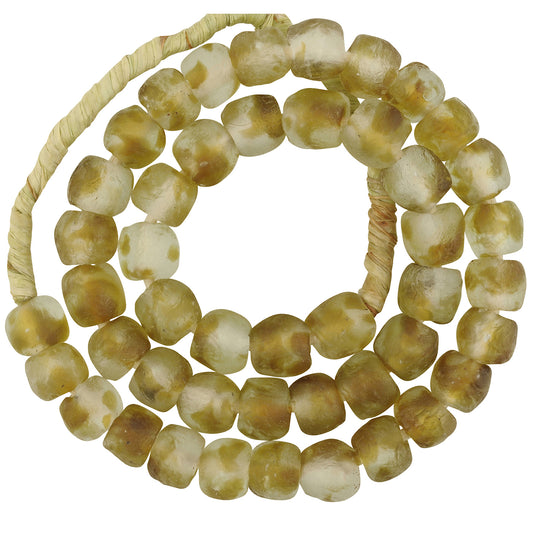 Translucent Recycled Krobo Glass Beads, 21" African Trade Strand