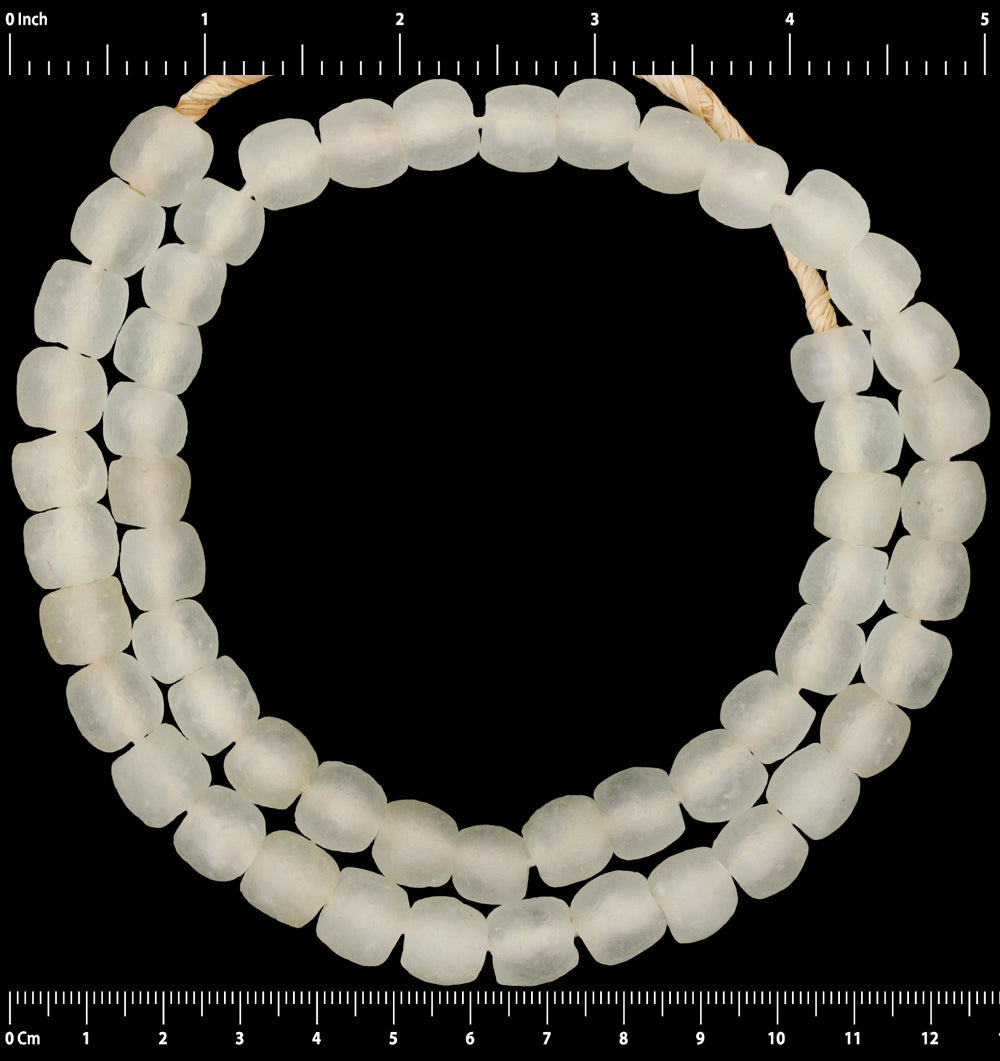 Translucent Krobo Glass Beads - African Trade Beads, Recycled - close-up