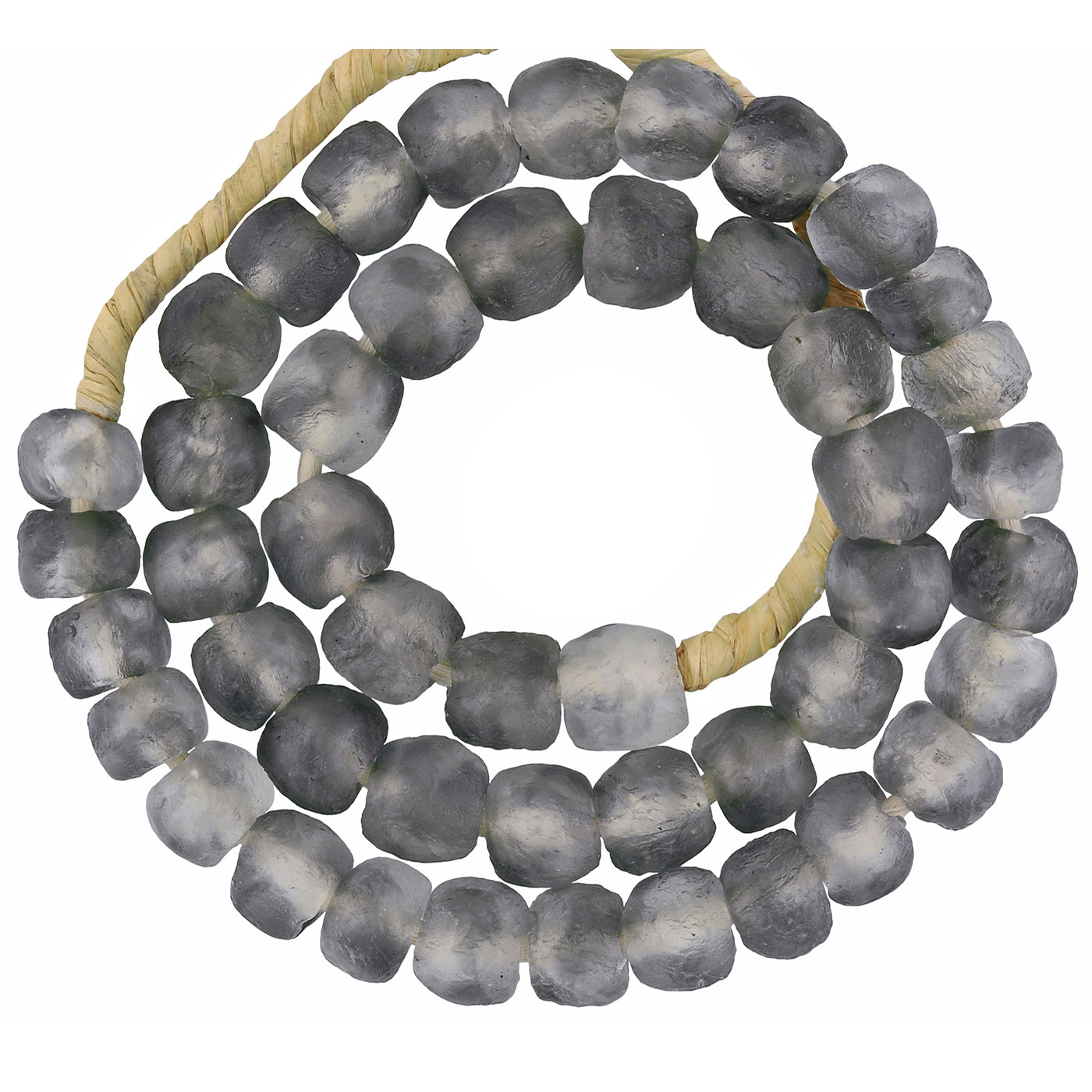 Translucent Recycled Krobo Glass Beads - 20.5" African Trade Beads