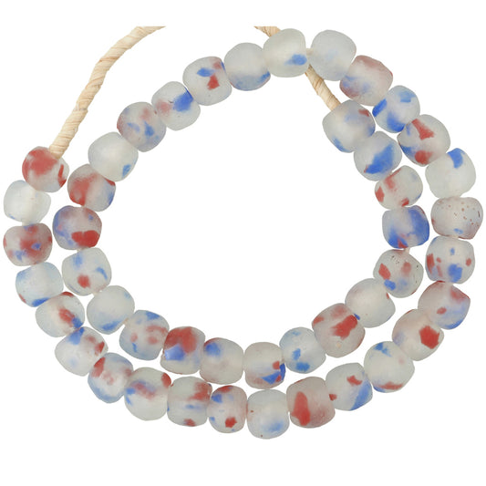 Authentic Translucent Krobo Glass Beads - 21" Strand