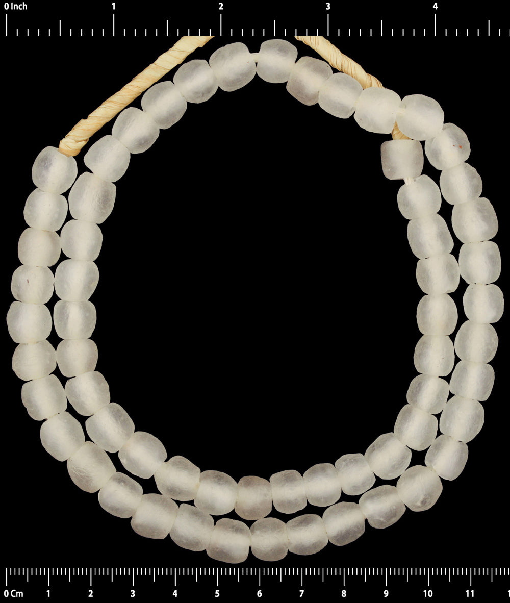 Authentic 9-10Mm Translucent Krobo Glass Beads - African Trade - close-up