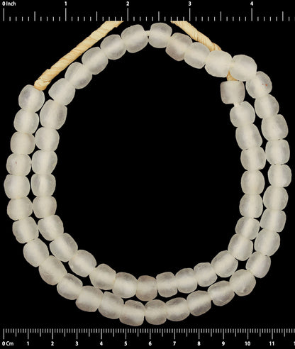 Authentic 9-10Mm Translucent Krobo Glass Beads - African Trade - close-up