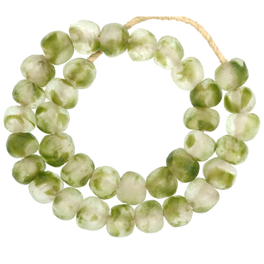 Exquisite X-Large Multicolored Translucent Krobo Glass Beads