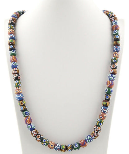 Handmade Recycled Glass Beads Necklace Ready To Wear Jewelry Krobo Ghana Africa - alternate view