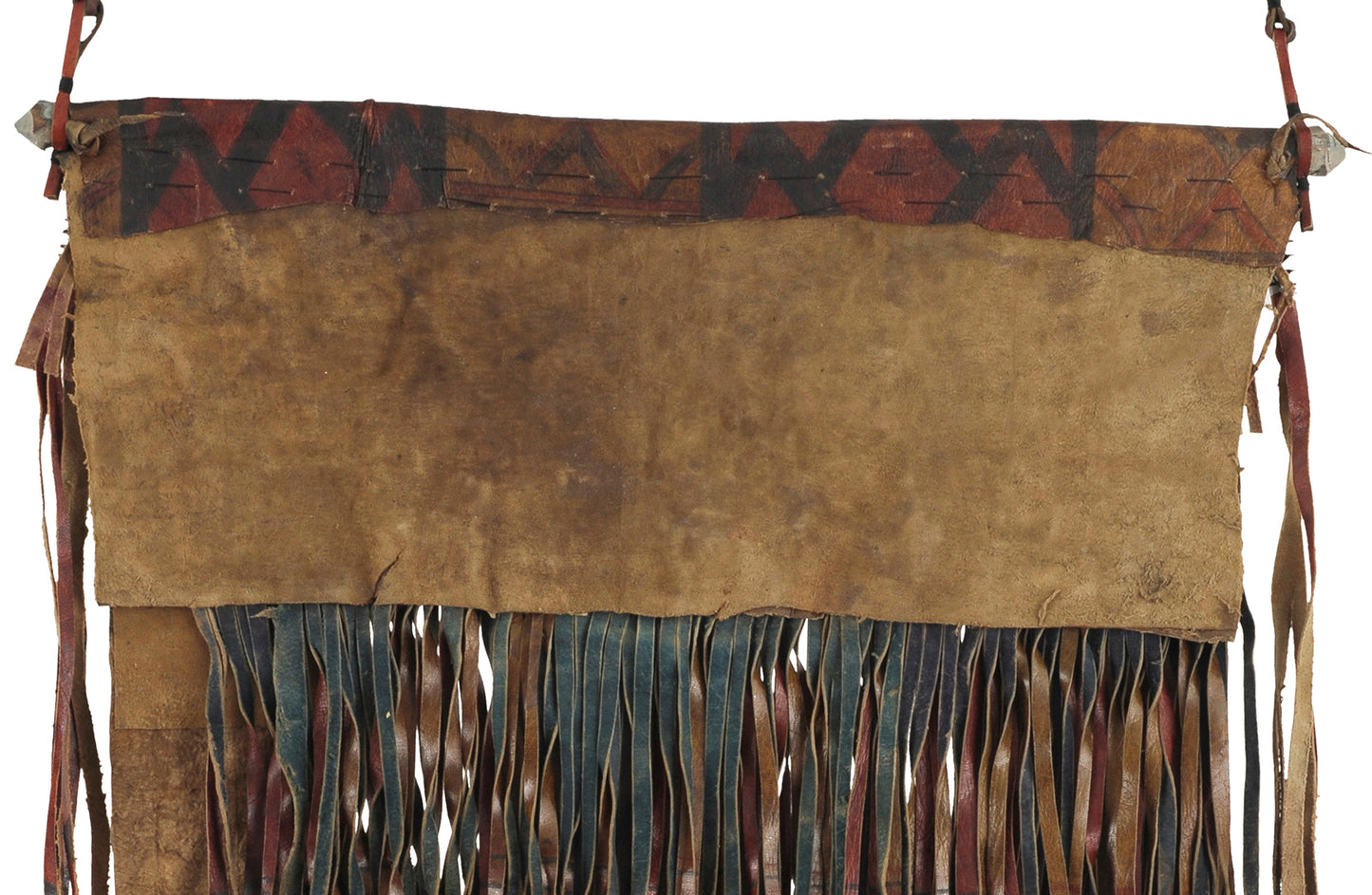 Old African Art Tuareg Bedouin Leather Tent Decoration Panel Niger - angled shot