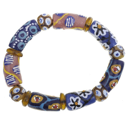 African Beaded Bracelet - Handmade Krobo Glass Beads Jewelry