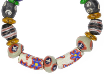 Handmade Beaded Bracelet - Glass & Brass Beads From Ghana - detailed product shot