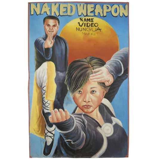 Authentic Naked Weapon Hand-Painted Ghanaian Movie Poster Art - horror scene artwork