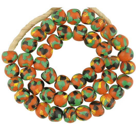 African Trade Beads - 12-13Mm Recycled Ghana Glass Beads