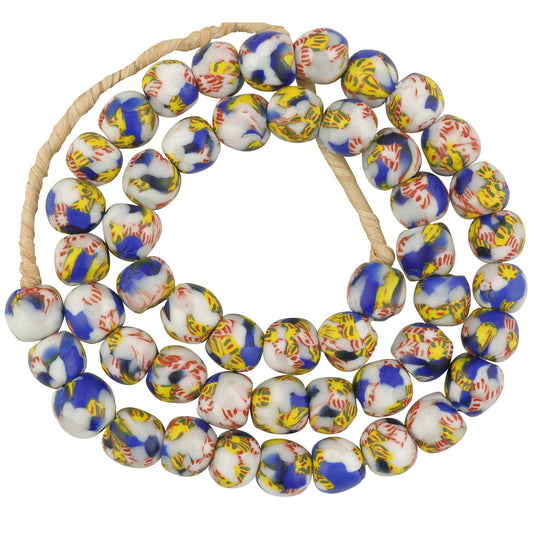 Beautiful African Trade Beads - Fused Ghana Glass Beads, 12-13Mm
