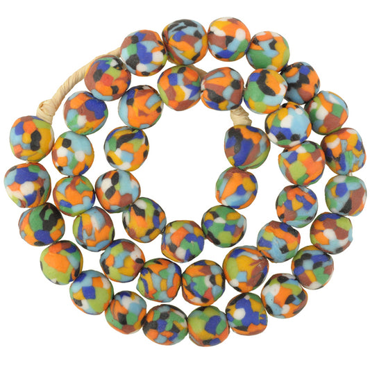 New African Trade Beads - Recycled Glass From Ghana - angled shot