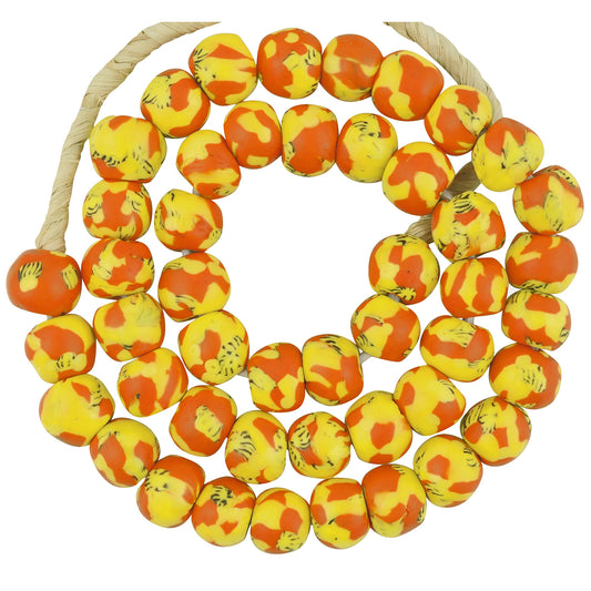 Handmade Beads Recycled Seed Glass Ghana African Krobo Necklace Tumbled