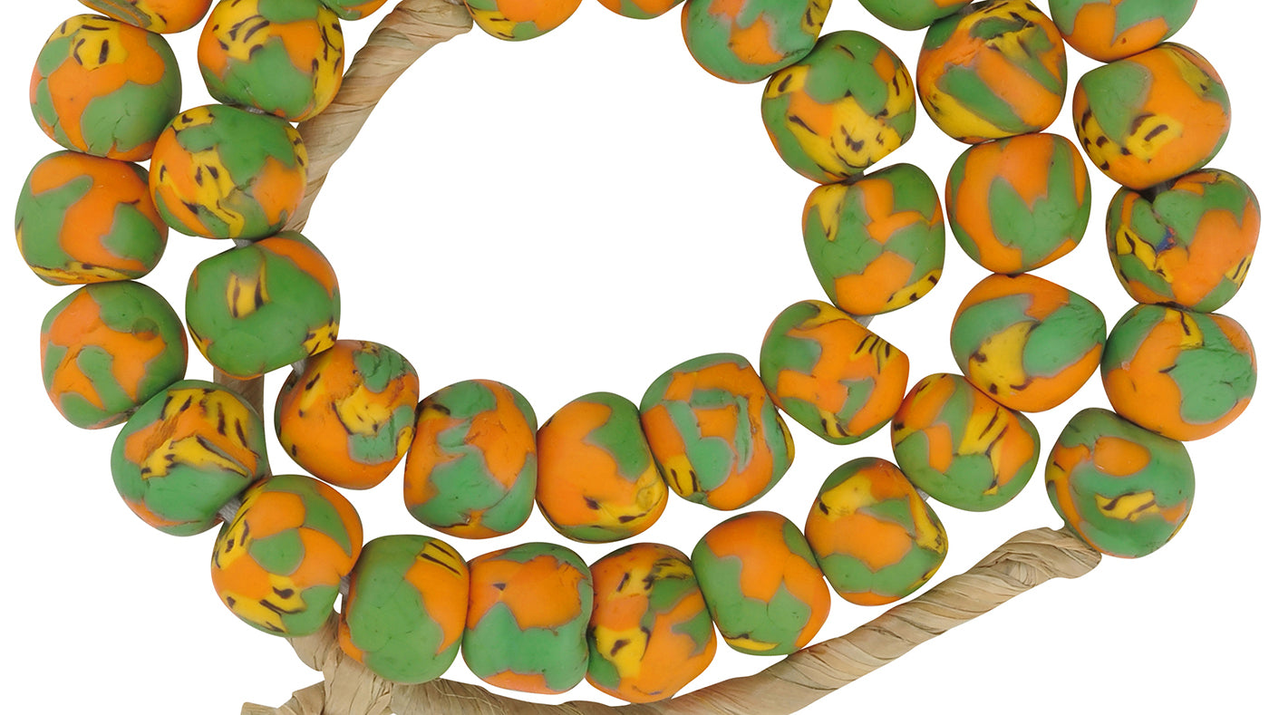 New African Trade Beads - Recycled Glass From Ghana - close-up