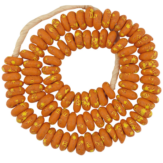 Large Size African Trade Beads - Ghana Fused Glass Disks