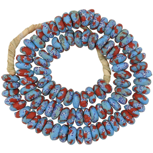 Large African Trade Disks Glass Beads - Fused Ghana Glass Beads