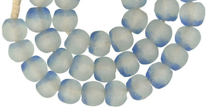 Translucent Powder Glass Krobo Beads - Recycled Ghana Trade Beads - close-up