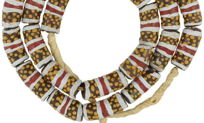 Authentic African Trade Beads: Fancy Powder Glass Beads From Ghana - close-up