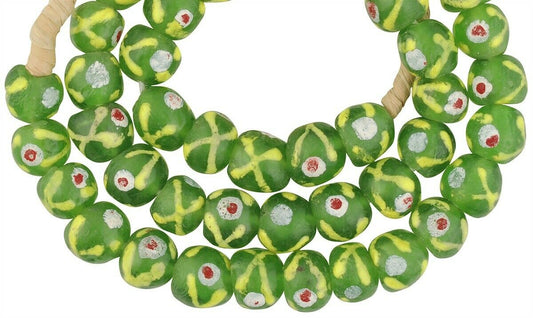 Translucent Recycled Powder Glass Beads - African Trade Beads, 12-13Mm - alternate view