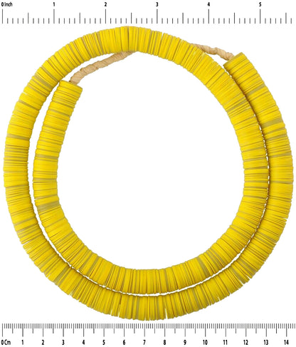 African Trade Old Beads Vulcanic Vulcanite Heishi Czech Bohemian Spacers Disks - close-up