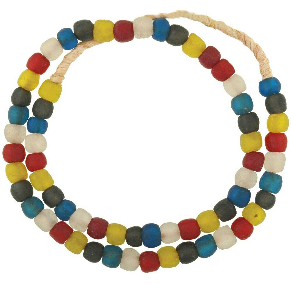 10Mm African Trade Beads: Handmade Bottle Glass Beads From Ghana - horror scene artwork