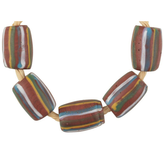 Rare Antique Striped Venetian Lampwork Glass Trade Beads