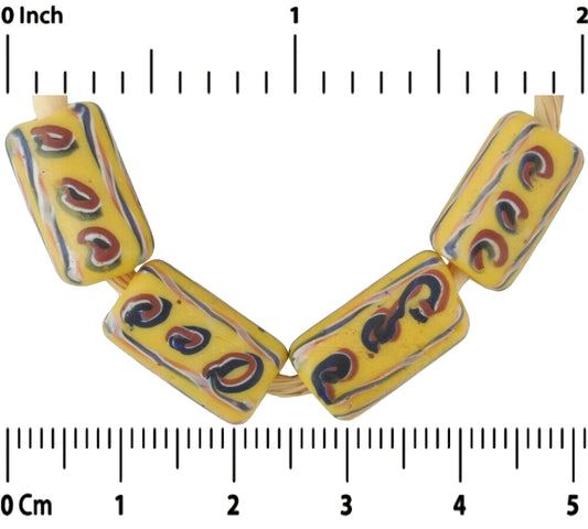 Antique Fancy Venetian Lampwork Glass Trade Beads - 14-15Mm - alternate view
