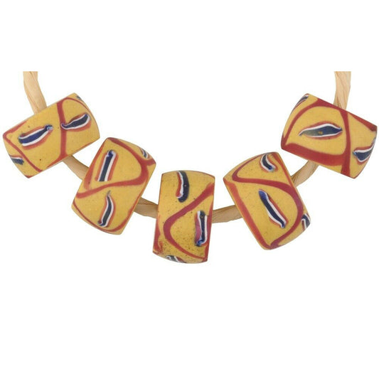 Antique Yellow Venetian Lampwork Beads - African Trade Beads