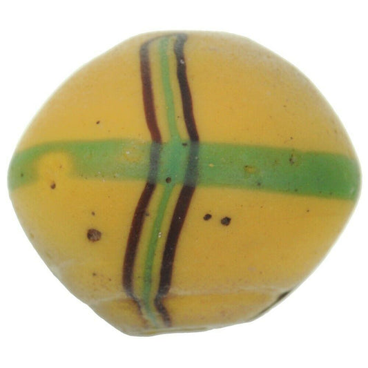 Antique Yellow Bicone "King" Venetian Lampwork Glass Trade Bead