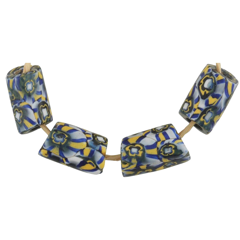 Rare Antique Venetian Millefiori Trade Beads - African Mosaic Glass - zoomed-in detail