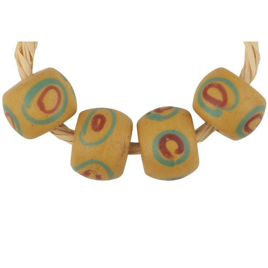 Antique "Eye" Venetian Lampwork Glass Trade Beads - 13X10Mm
