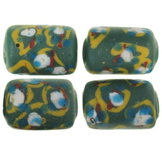 Rare Antique Green Ghost Venetian Lampwork Trade Beads