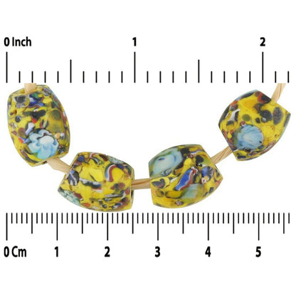 Antique Oval Venetian Mosaic African Trade Beads, 13-14Mm - close-up