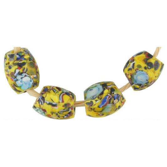 Antique Oval Venetian Mosaic African Trade Beads, 13-14Mm