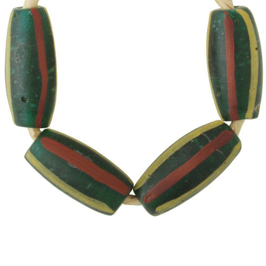 Old African Trade Beads Translucent Green Venetian Glass Beads Ghana Trade