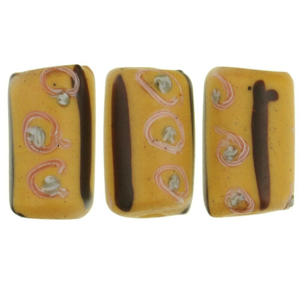 Antique Fancy Venetian Lampwork Glass Trade Beads, 16Mm, Excellent
