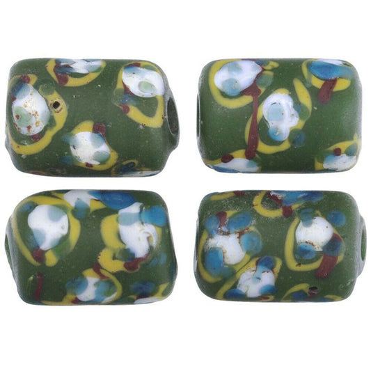 Rare Antique Green "Ghost" African Trade Lampwork Beads