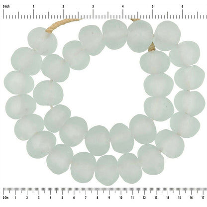 X-Large Translucent Krobo Glass Beads - African Trade Beads - close-up