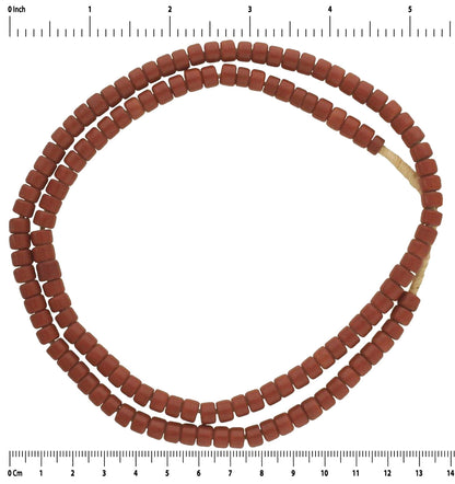 Old Czech Tile Glass Trade Beads, Bohemian African Beads - close-up