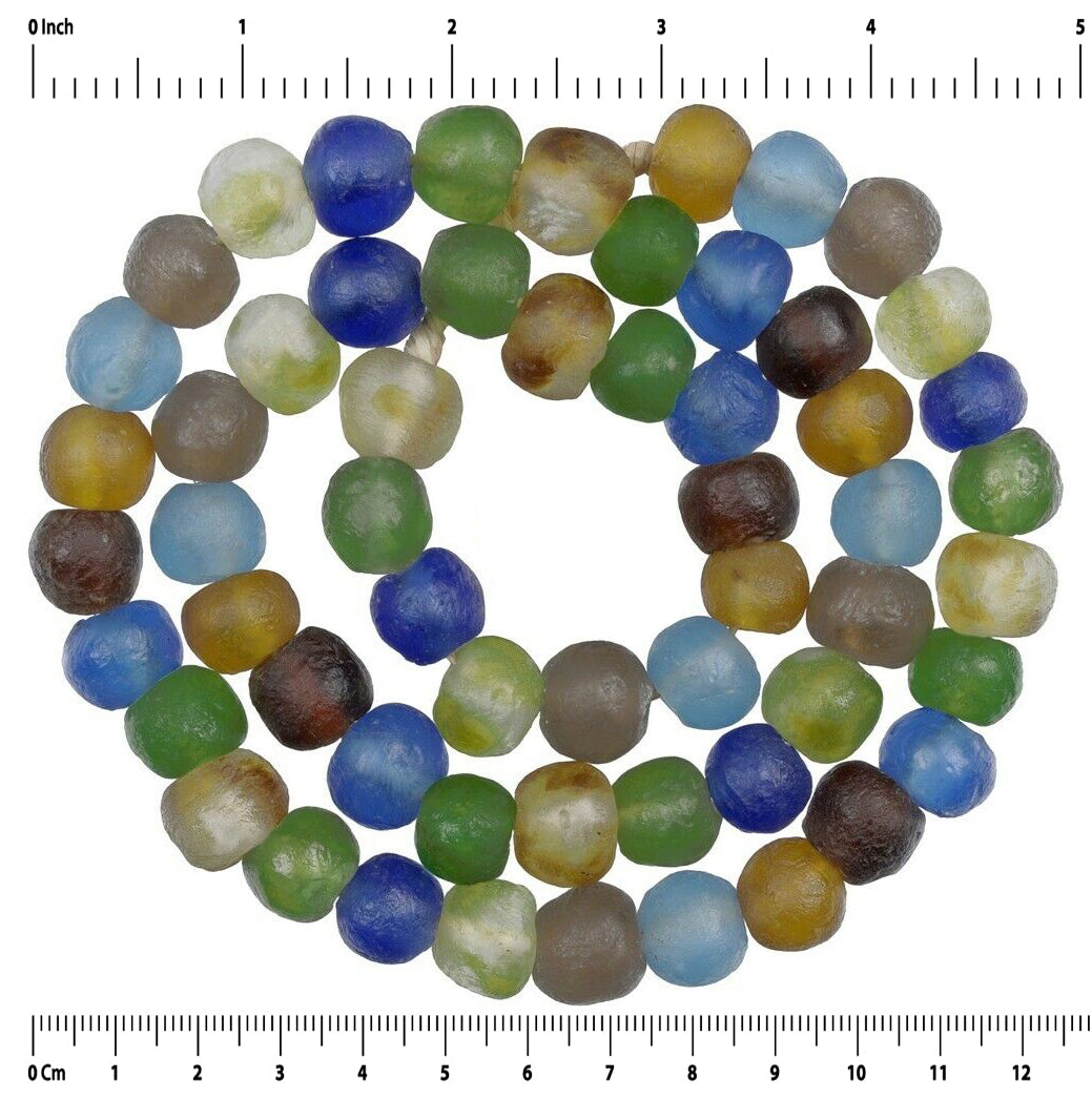 Multicolor Translucent Bottle Glass Beads - 13-14Mm, 26" Strand - close-up