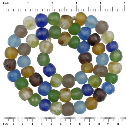 Multicolor Translucent Bottle Glass Beads - 13-14Mm, 26" Strand - close-up
