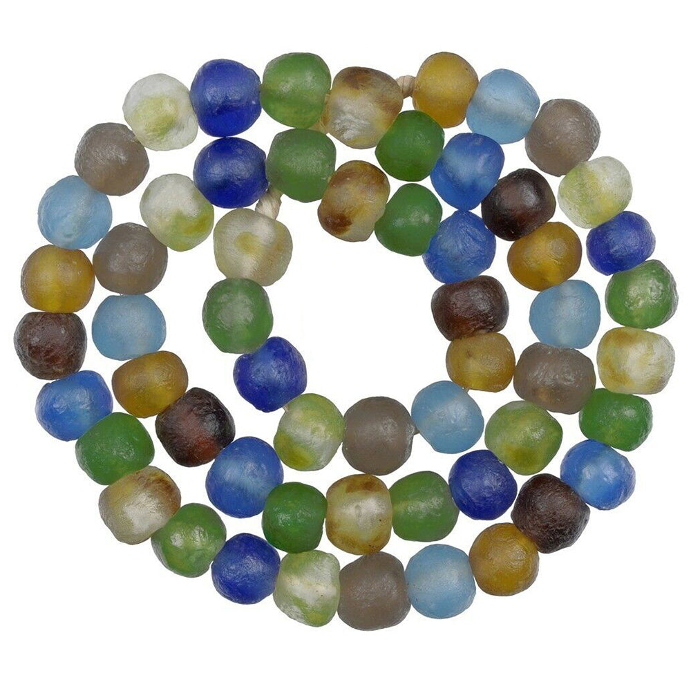 Multicolor Translucent Bottle Glass Beads - 13-14Mm, 26" Strand