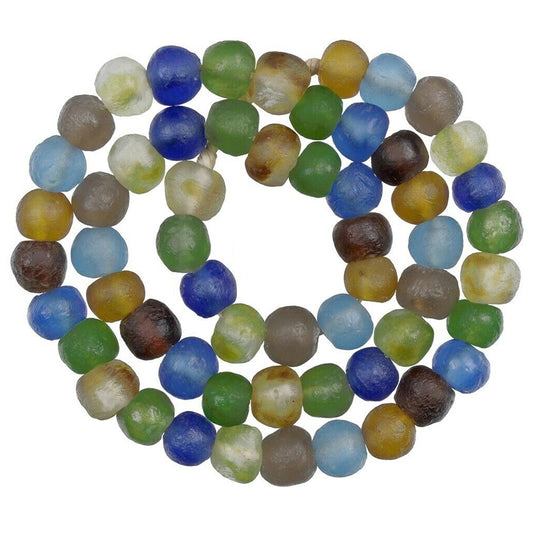 Multicolor Translucent Bottle Glass Beads - 13-14Mm, 26" Strand