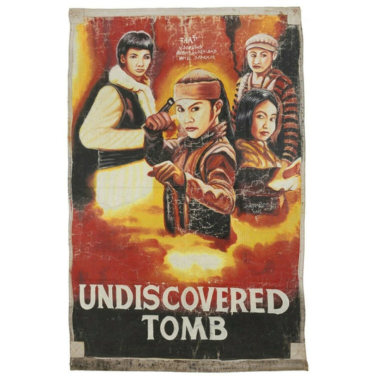 Undiscovered Tomb: Authentic Ghanaian Hand-Painted Poster Art (62"X42")