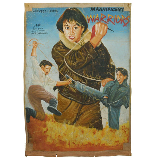 Magnificent Warriors: Authentic Hand-Painted Ghanaian Movie Poster